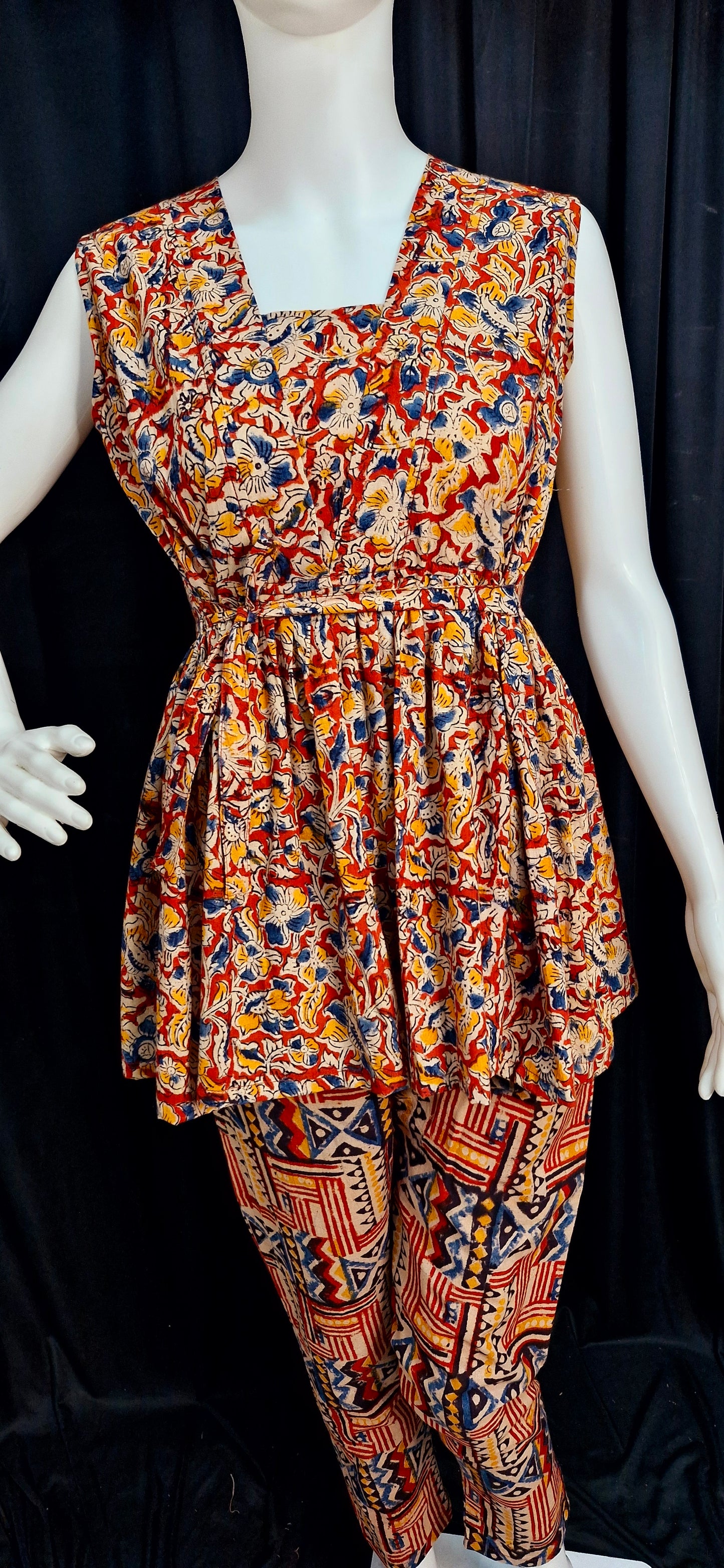 KALAMKARI BLOCK PRINT cotton  Co-Ord Set - 0013